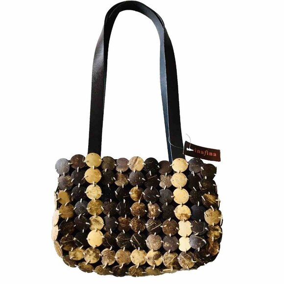 Hand-Crafted Coconut‎ Shell Shoulder Bag - Picture 1 of 8